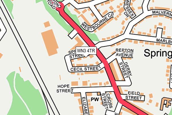 WN3 4TR map - OS OpenMap – Local (Ordnance Survey)