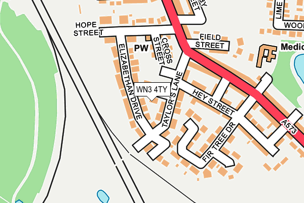 WN3 4TY map - OS OpenMap – Local (Ordnance Survey)