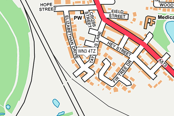 WN3 4TZ map - OS OpenMap – Local (Ordnance Survey)