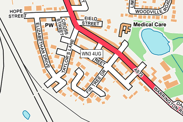 WN3 4UG map - OS OpenMap – Local (Ordnance Survey)