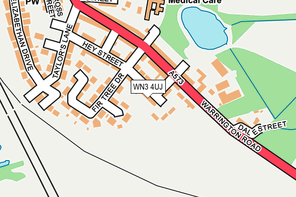 WN3 4UJ map - OS OpenMap – Local (Ordnance Survey)