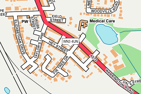 WN3 4UN map - OS OpenMap – Local (Ordnance Survey)