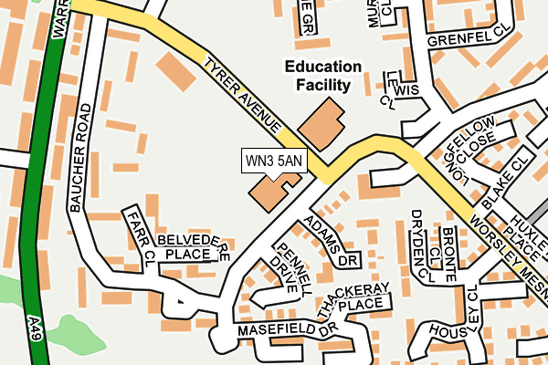 WN3 5AN map - OS OpenMap – Local (Ordnance Survey)