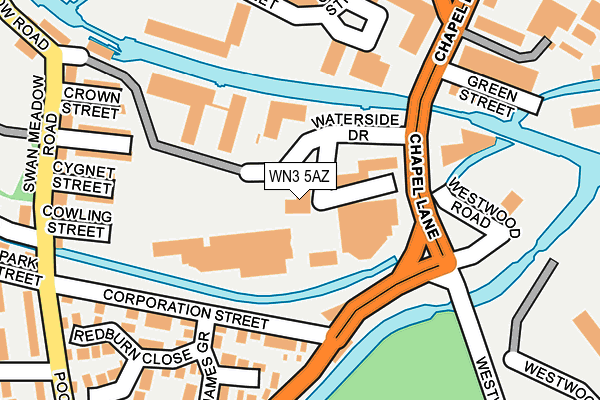 WN3 5AZ map - OS OpenMap – Local (Ordnance Survey)