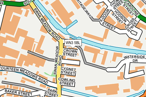 WN3 5BL map - OS OpenMap – Local (Ordnance Survey)