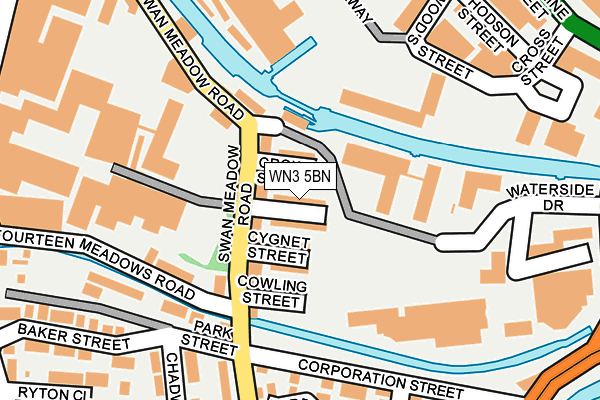 WN3 5BN map - OS OpenMap – Local (Ordnance Survey)