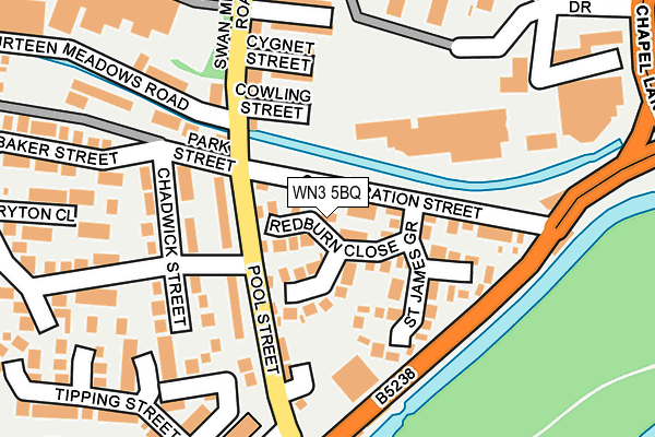 WN3 5BQ map - OS OpenMap – Local (Ordnance Survey)