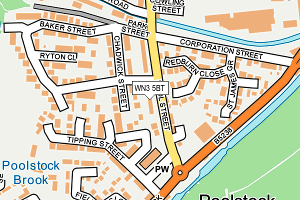 WN3 5BT map - OS OpenMap – Local (Ordnance Survey)