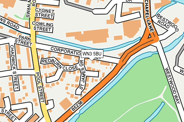 WN3 5BU map - OS OpenMap – Local (Ordnance Survey)
