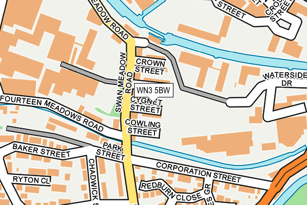 WN3 5BW map - OS OpenMap – Local (Ordnance Survey)