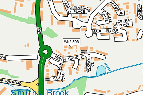 WN3 5DB map - OS OpenMap – Local (Ordnance Survey)