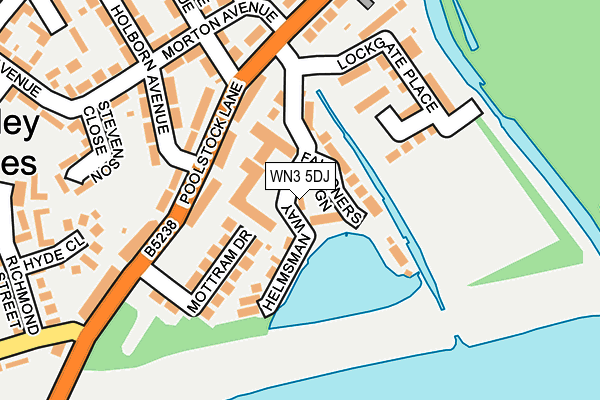 WN3 5DJ map - OS OpenMap – Local (Ordnance Survey)