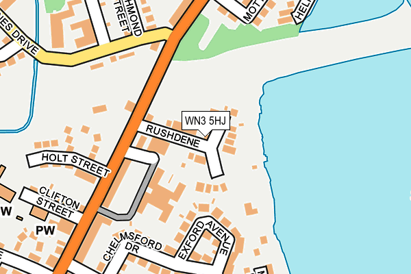 WN3 5HJ map - OS OpenMap – Local (Ordnance Survey)
