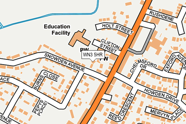 WN3 5HR map - OS OpenMap – Local (Ordnance Survey)