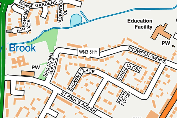 WN3 5HY map - OS OpenMap – Local (Ordnance Survey)