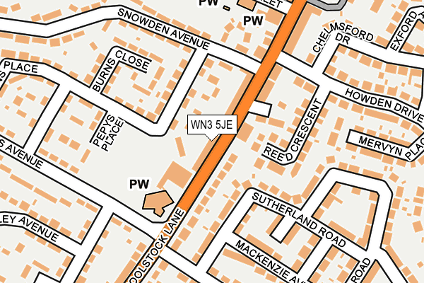 WN3 5JE map - OS OpenMap – Local (Ordnance Survey)