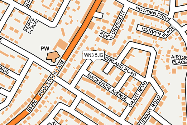 WN3 5JG map - OS OpenMap – Local (Ordnance Survey)