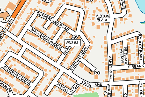 WN3 5JJ map - OS OpenMap – Local (Ordnance Survey)