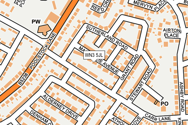 WN3 5JL map - OS OpenMap – Local (Ordnance Survey)