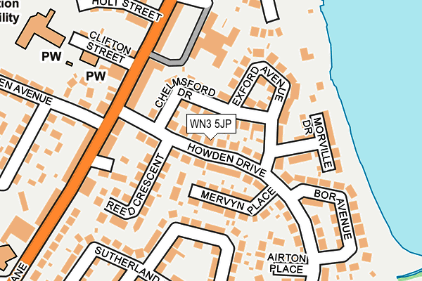 WN3 5JP map - OS OpenMap – Local (Ordnance Survey)