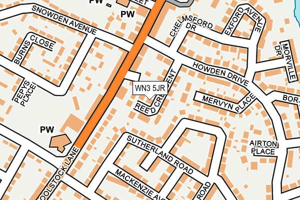 WN3 5JR map - OS OpenMap – Local (Ordnance Survey)