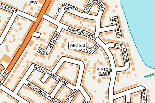 WN3 5JS map - OS OpenMap – Local (Ordnance Survey)