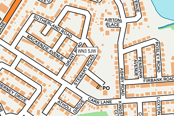 WN3 5JW map - OS OpenMap – Local (Ordnance Survey)