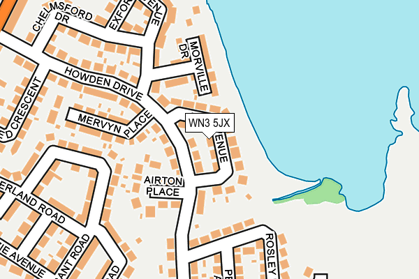 WN3 5JX map - OS OpenMap – Local (Ordnance Survey)