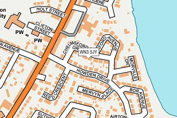 WN3 5JY map - OS OpenMap – Local (Ordnance Survey)