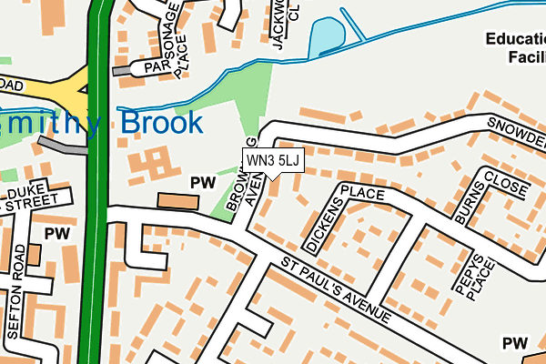 WN3 5LJ map - OS OpenMap – Local (Ordnance Survey)