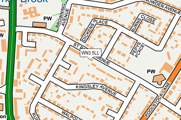 WN3 5LL map - OS OpenMap – Local (Ordnance Survey)