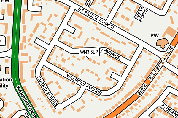 WN3 5LP map - OS OpenMap – Local (Ordnance Survey)