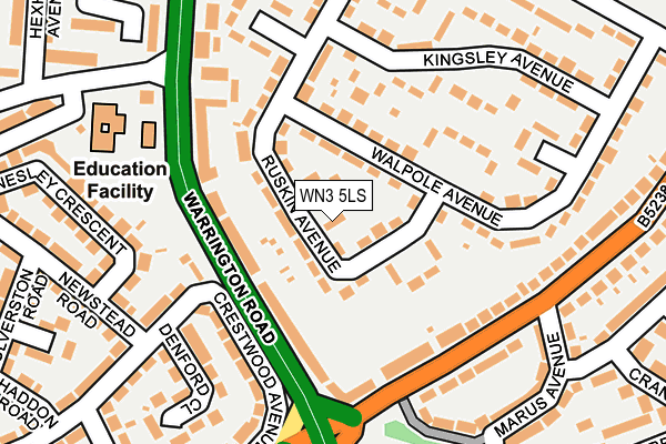 WN3 5LS map - OS OpenMap – Local (Ordnance Survey)