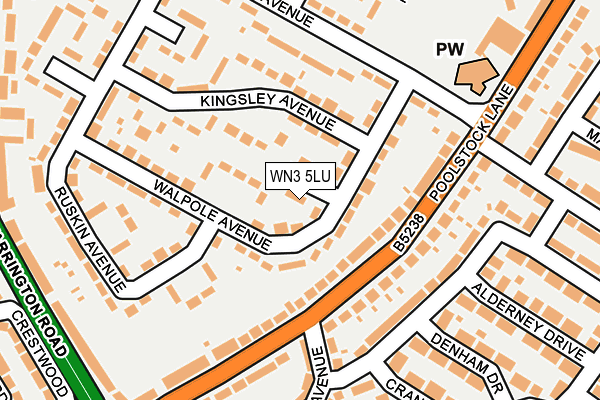 WN3 5LU map - OS OpenMap – Local (Ordnance Survey)