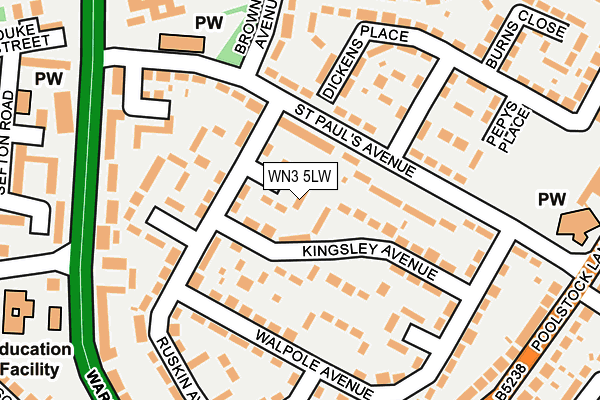WN3 5LW map - OS OpenMap – Local (Ordnance Survey)