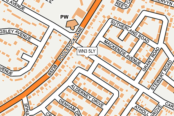 WN3 5LY map - OS OpenMap – Local (Ordnance Survey)