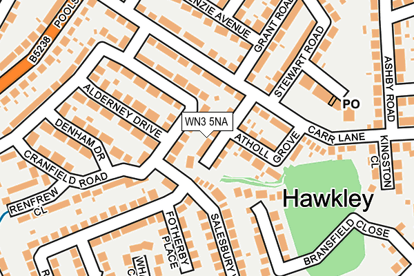 WN3 5NA map - OS OpenMap – Local (Ordnance Survey)