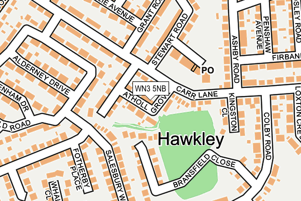 WN3 5NB map - OS OpenMap – Local (Ordnance Survey)