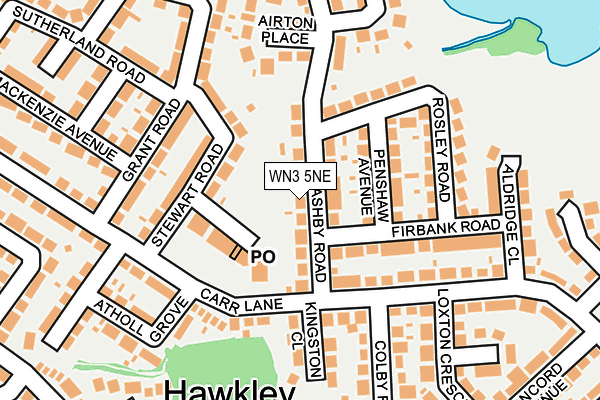 WN3 5NE map - OS OpenMap – Local (Ordnance Survey)