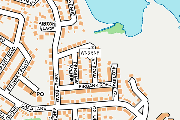 WN3 5NF map - OS OpenMap – Local (Ordnance Survey)