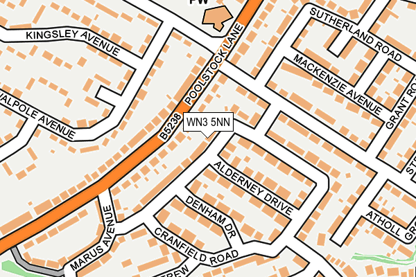 WN3 5NN map - OS OpenMap – Local (Ordnance Survey)