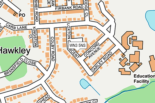WN3 5NS map - OS OpenMap – Local (Ordnance Survey)