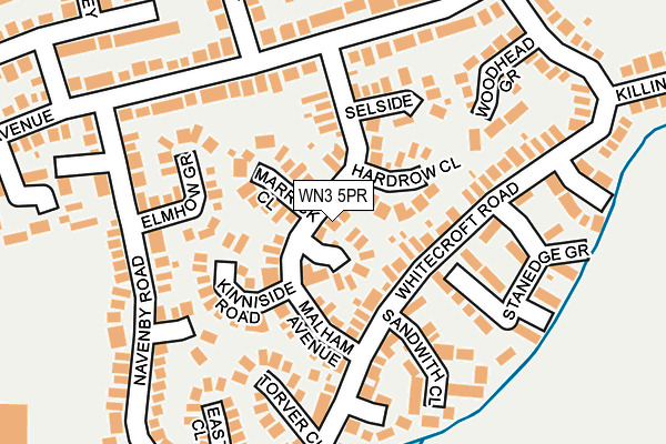 WN3 5PR map - OS OpenMap – Local (Ordnance Survey)