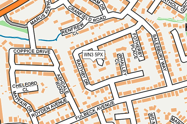 WN3 5PX map - OS OpenMap – Local (Ordnance Survey)