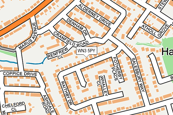 WN3 5PY map - OS OpenMap – Local (Ordnance Survey)