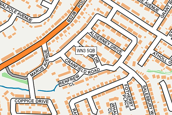 WN3 5QB map - OS OpenMap – Local (Ordnance Survey)