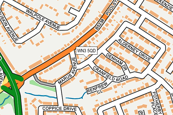 WN3 5QD map - OS OpenMap – Local (Ordnance Survey)
