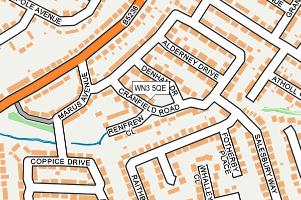 WN3 5QE map - OS OpenMap – Local (Ordnance Survey)