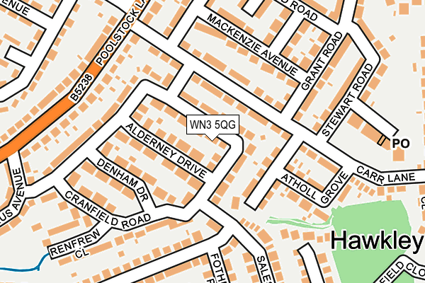WN3 5QG map - OS OpenMap – Local (Ordnance Survey)