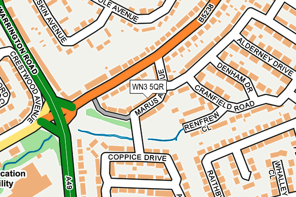 WN3 5QR map - OS OpenMap – Local (Ordnance Survey)